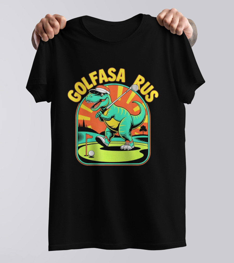 Golfasaurus Rex Dinosaur Golfer On The Course T-Shirt