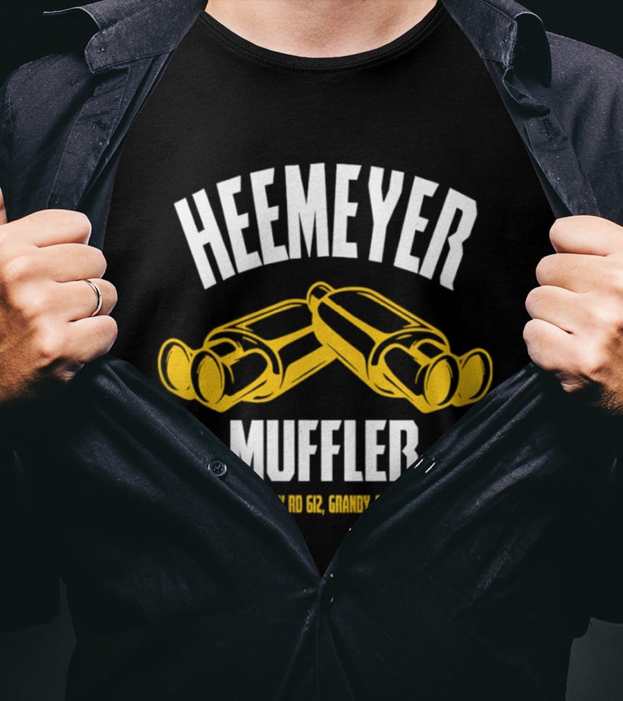 Heemeyer Muffler Dual Mufflers 723 County Rd 612 Granby Colorado 80446 T-Shirt