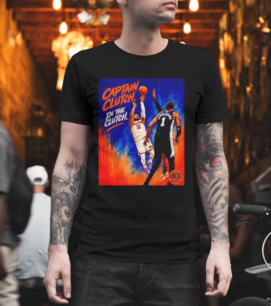 Captain Clutch Jalen Brunson Vs Victor Wembanyama Knicks Basketball Mexico T-Shirt