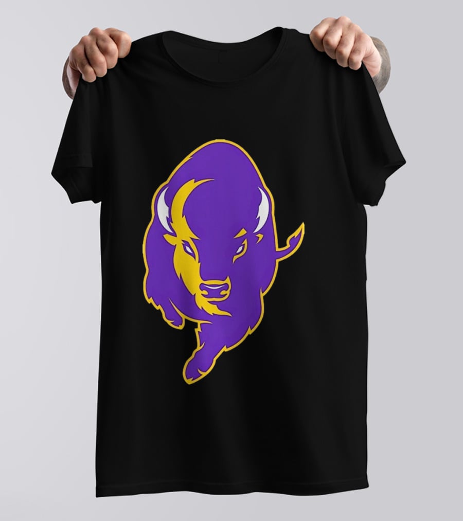 Lipscomb Bisons Purple And Yellow Charging Bison T-Shirt