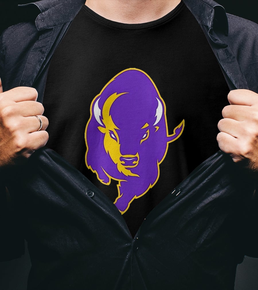 Lipscomb Bisons Purple And Yellow Charging Bison T-Shirt