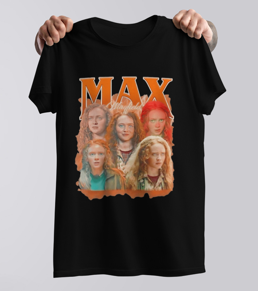 Max Mayfield Stranger Things Collage Orange Aesthetic T-Shirt