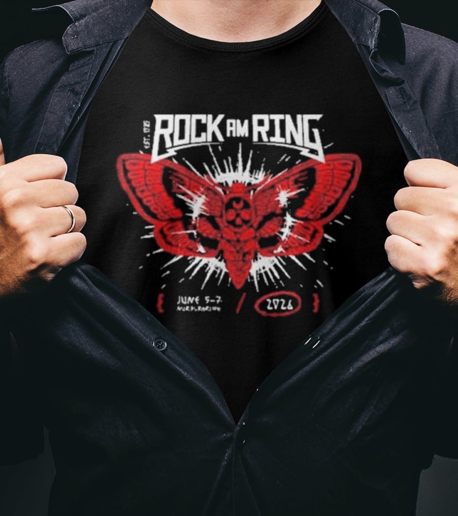 Rock Am Ring 2026 Nurburgring June 5 7 Metamorphosis Line Up Moth T-Shirt