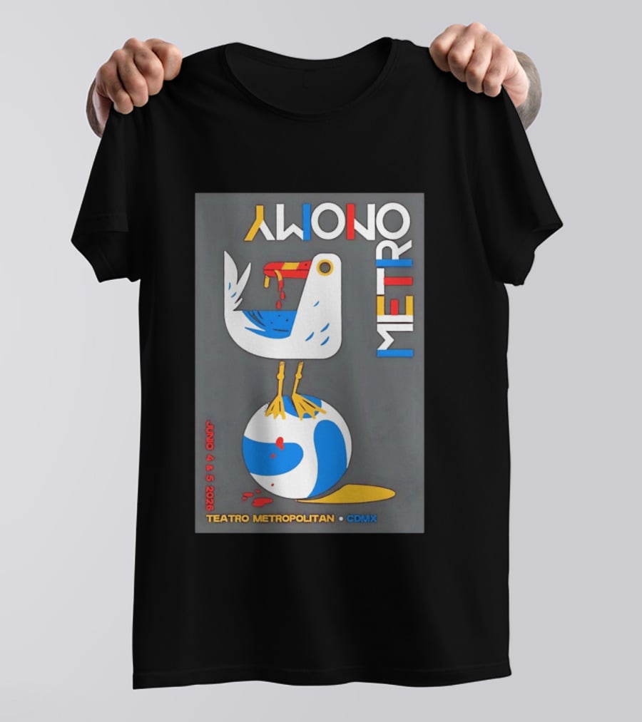 Teatro Metropolitan CDMX Junio 4 5 2026 Metronomy Event Bird T-Shirt