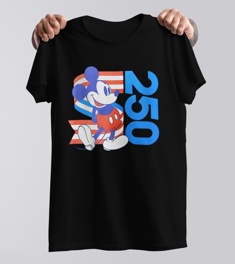 Mickey Mouse Disney 250 Celebration American Flag T-Shirt
