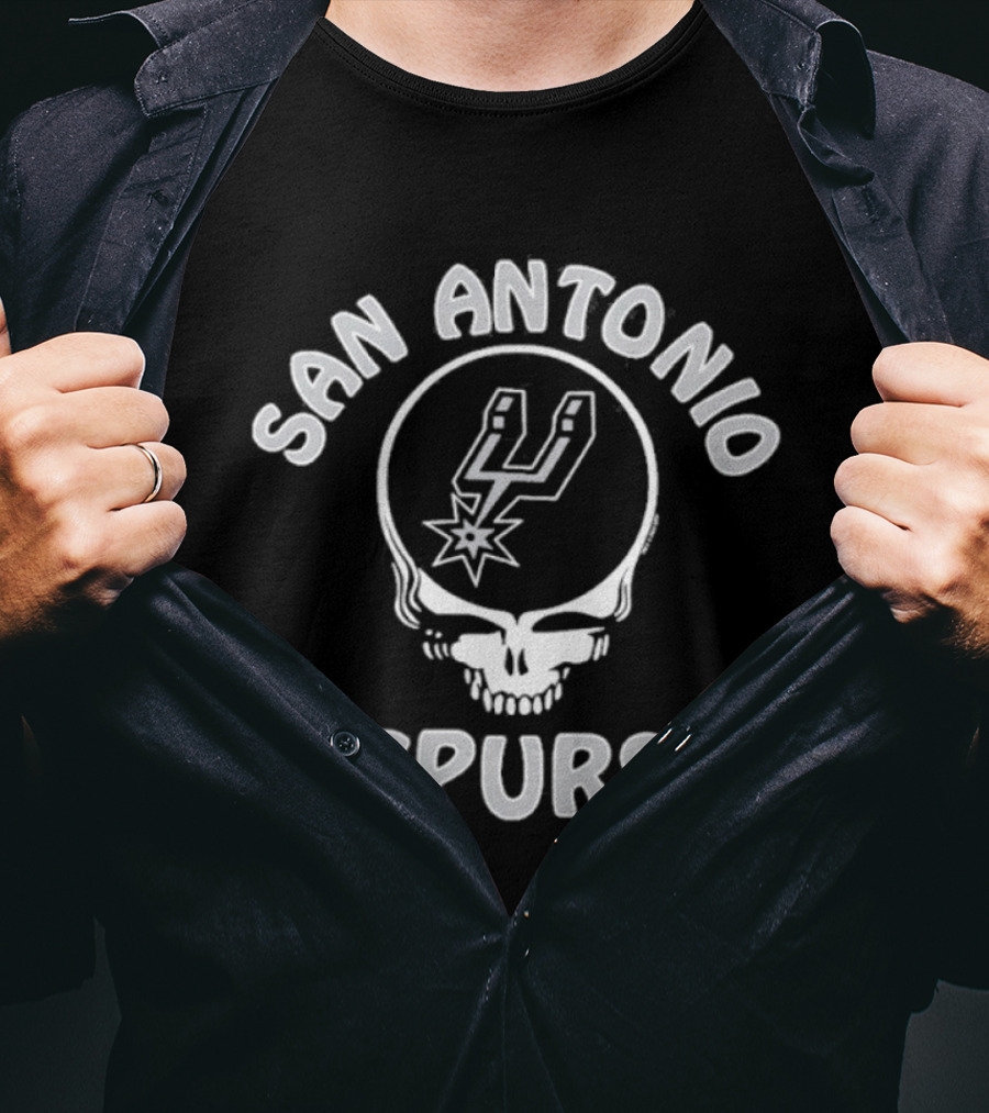 San Antonio Spurs Grateful Dead Homage Charcoal T-Shirt
