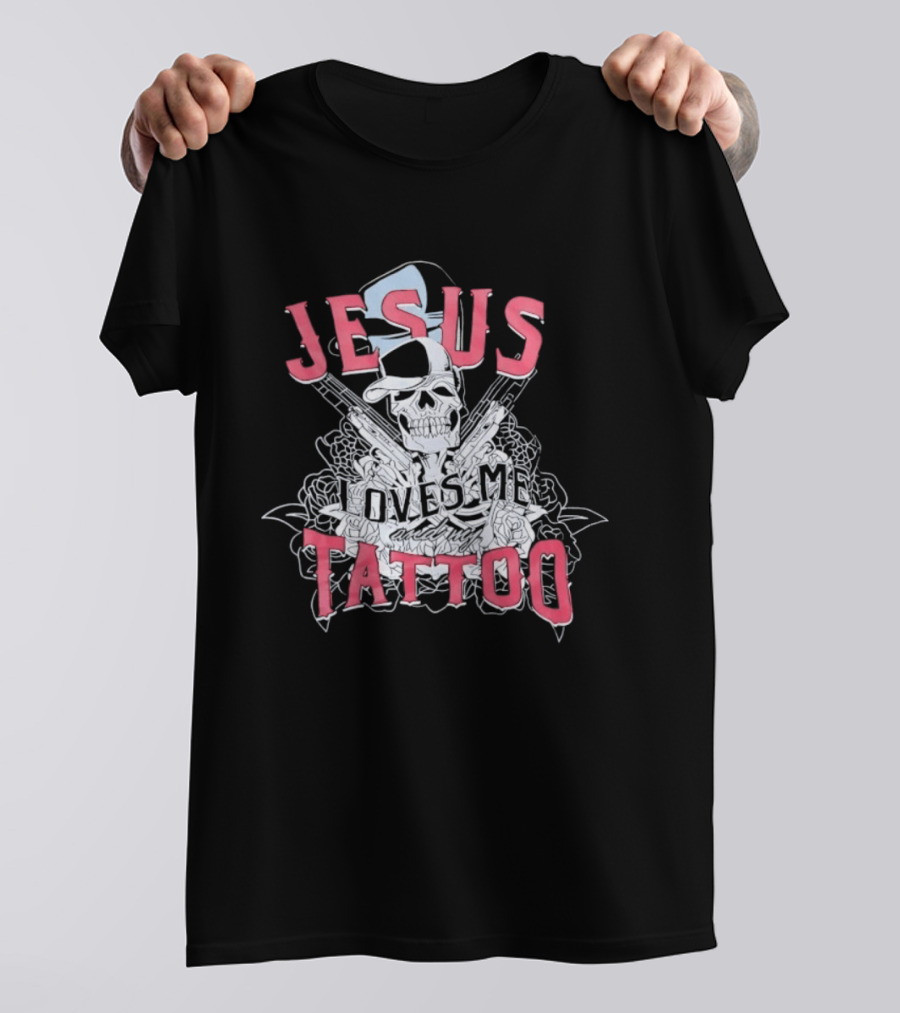 Jesus Loves Me Skeleton Tattoo T-Shirt