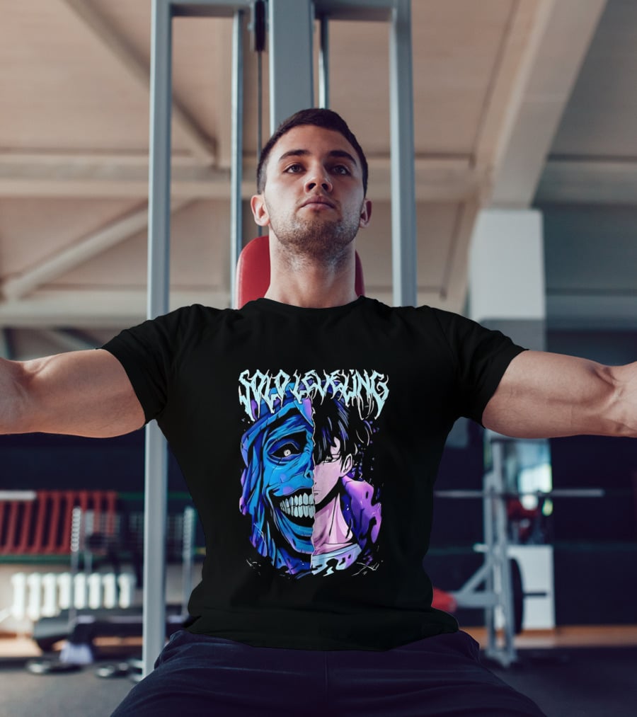 Solo Leveling Split Face Cotton Anime T-Shirt
