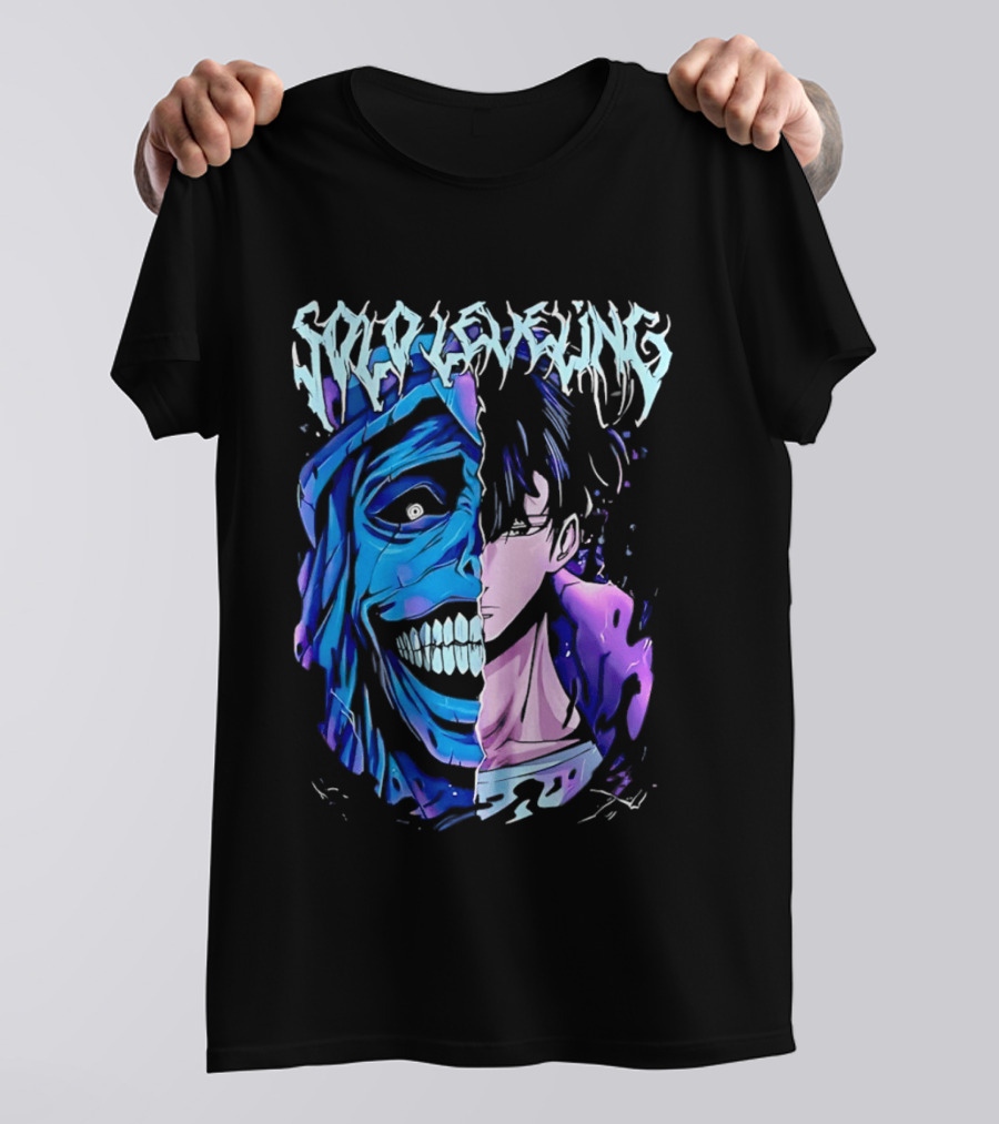Solo Leveling Split Face Cotton Anime T-Shirt