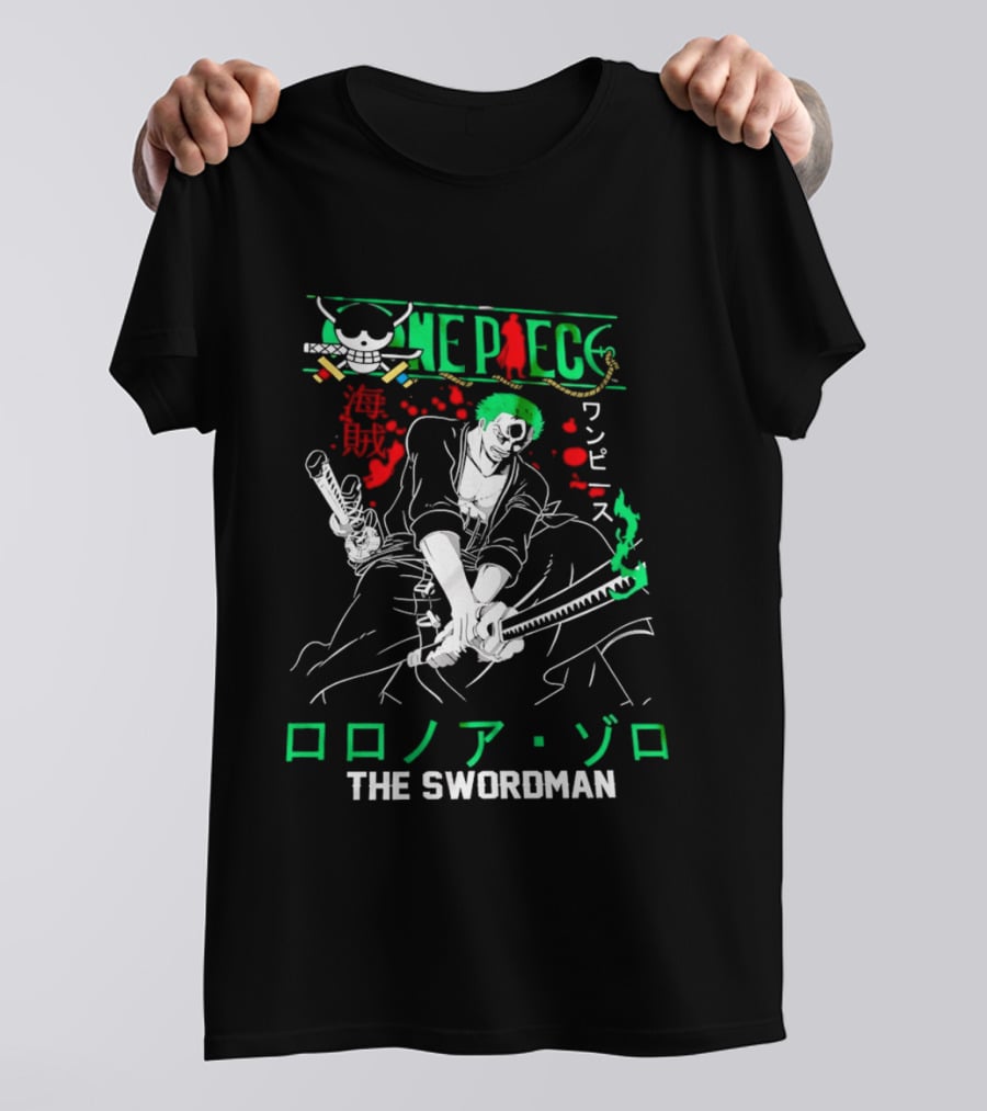One Piece Roronoa Zoro The Swordman Classic Anime Manga T-Shirt