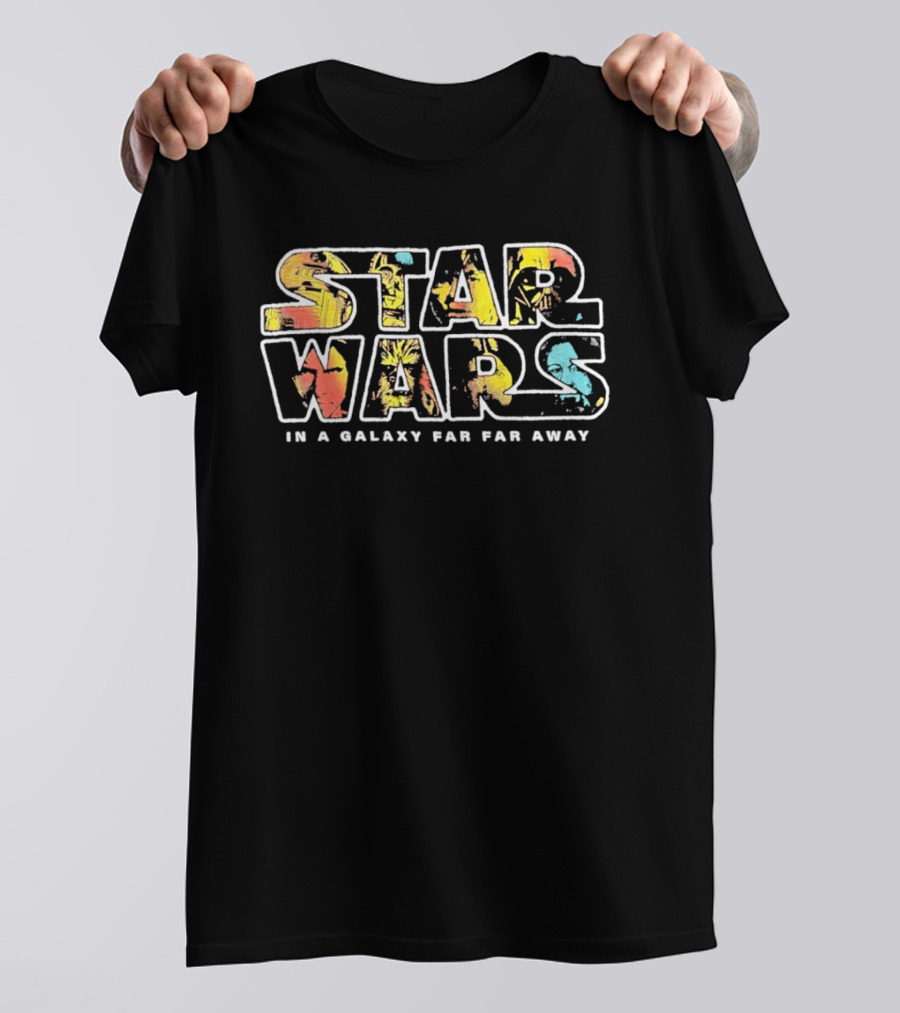 Star Wars In A Galaxy Far Far Away R2D2 C3PO Luke Skywalker Darth Vader Han Solo Chewbacca Leia T-Shirt