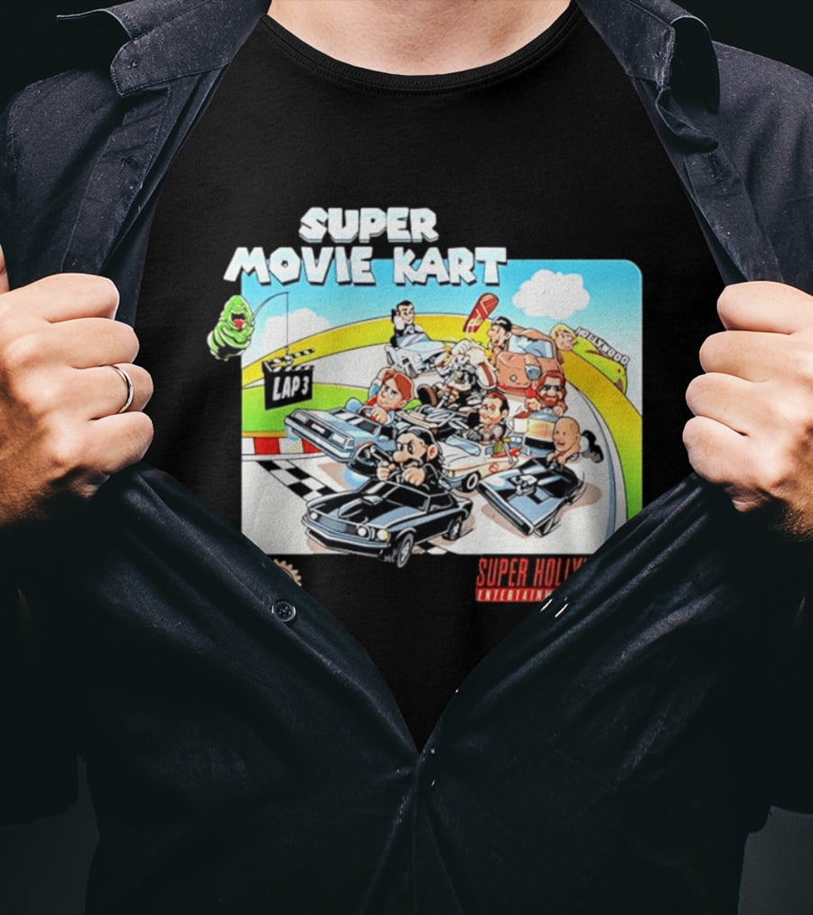 Super Movie Kart Super Hollywood Entertainment System John Wick Back To The Future Ghostbusters Mad Max Rocky T-Shirt