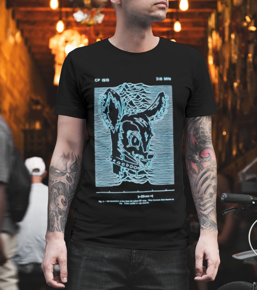 Allaround Risk CP 1919 318 MHz Blue Neon Reindeer Ears And Collar T-Shirt