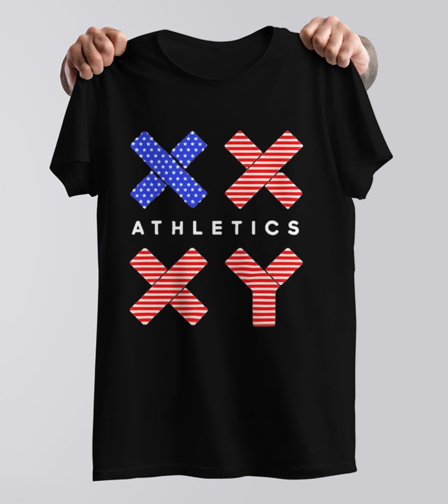 Athletics USA Flag Patterned XX XY T-Shirt