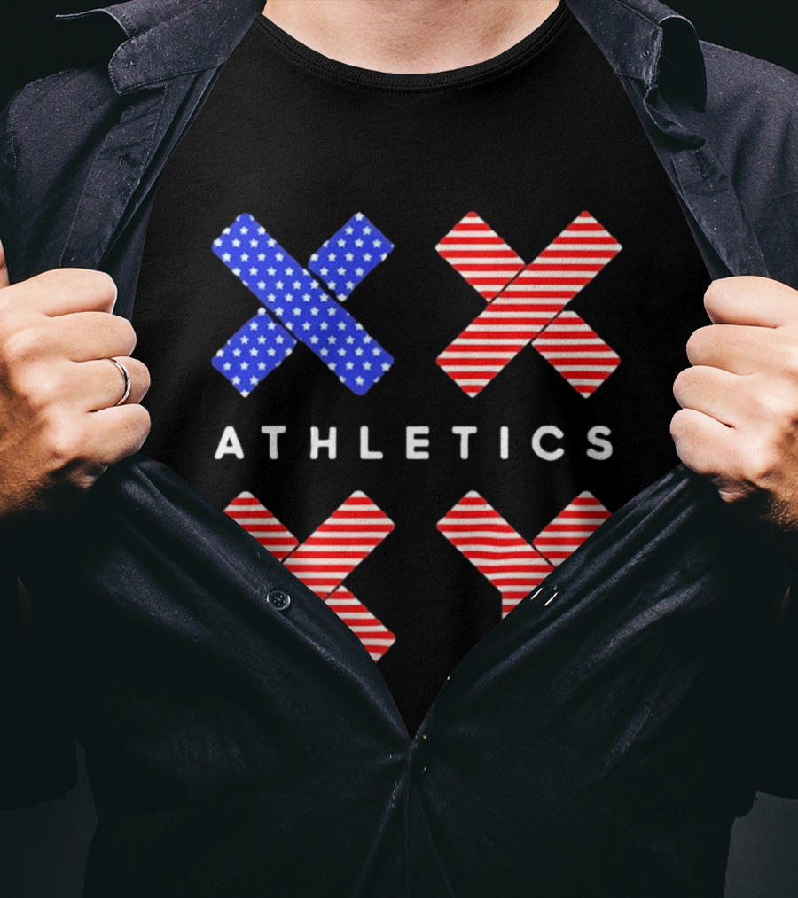 Athletics USA Flag Patterned XX XY T-Shirt