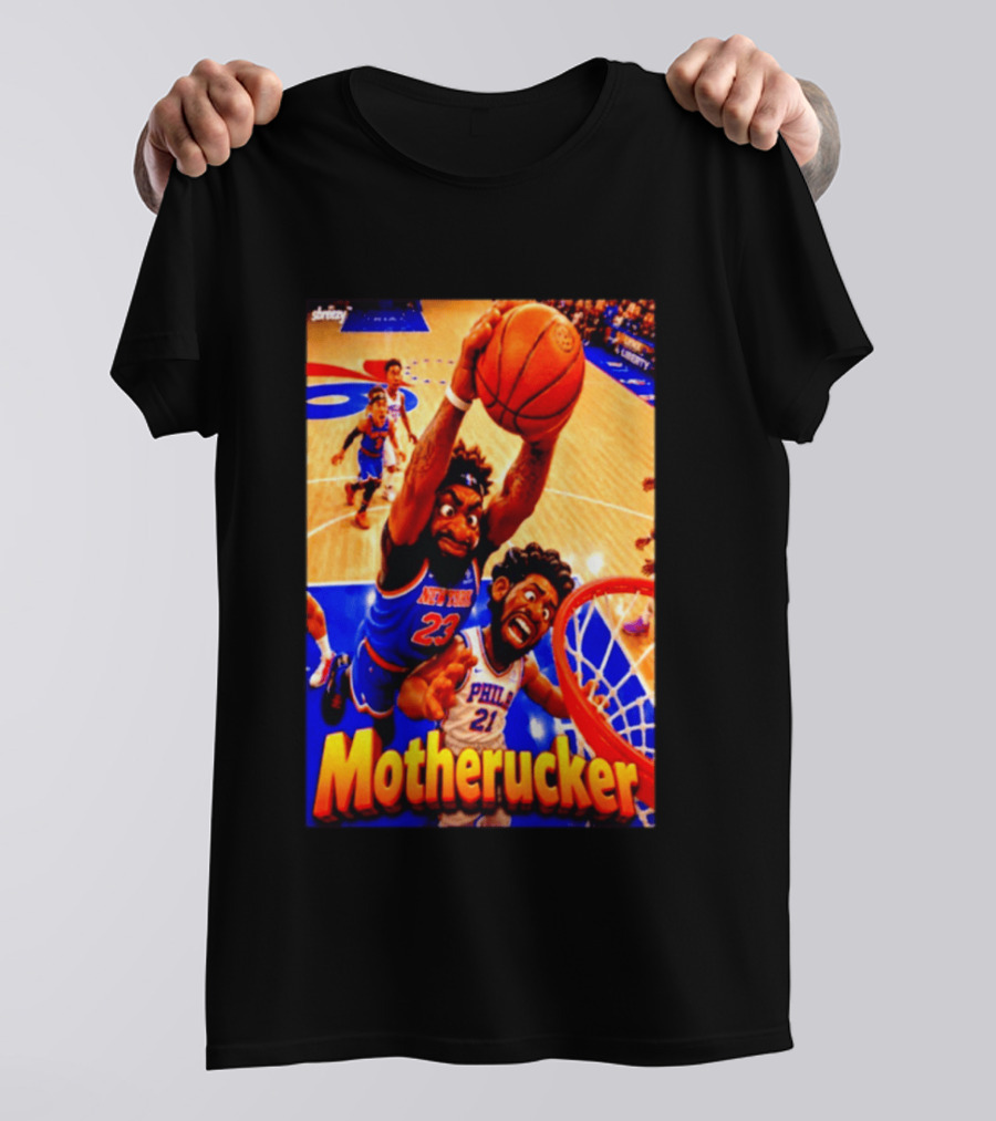 Motherucker New York 23 Vs Philly 21 Basketball Caricature T-Shirt