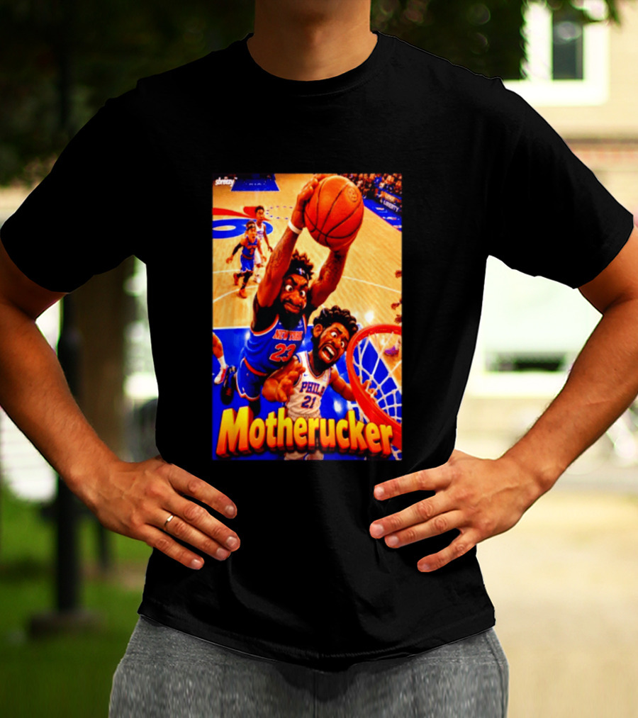 Motherucker New York 23 Vs Philly 21 Basketball Caricature T-Shirt