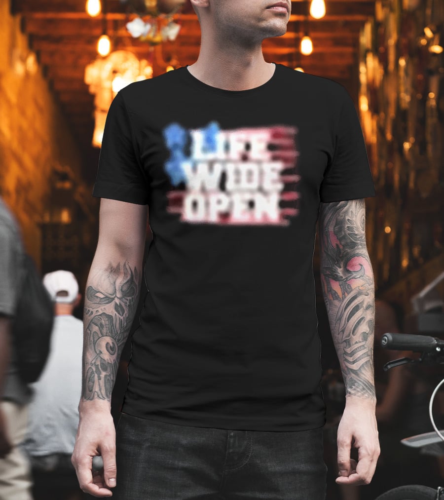 Cboystv Life Wide Open Patriotic Stars T-Shirt