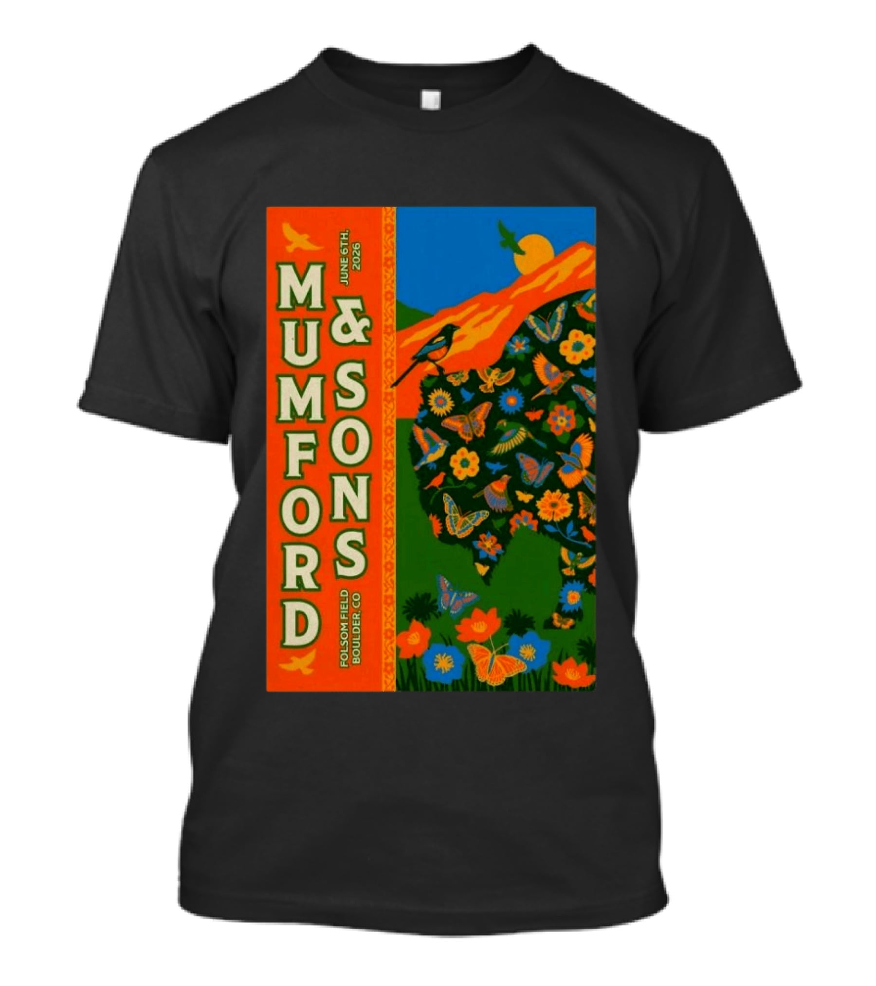 Mumford And Sons June 6 2026 Folsom Field Boulder CO Butterflies And Nature T-Shirt
