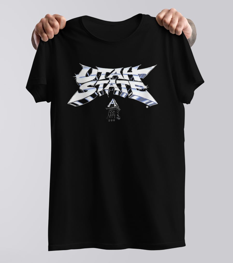 Utah State Chrome Old Main Tower T-Shirt