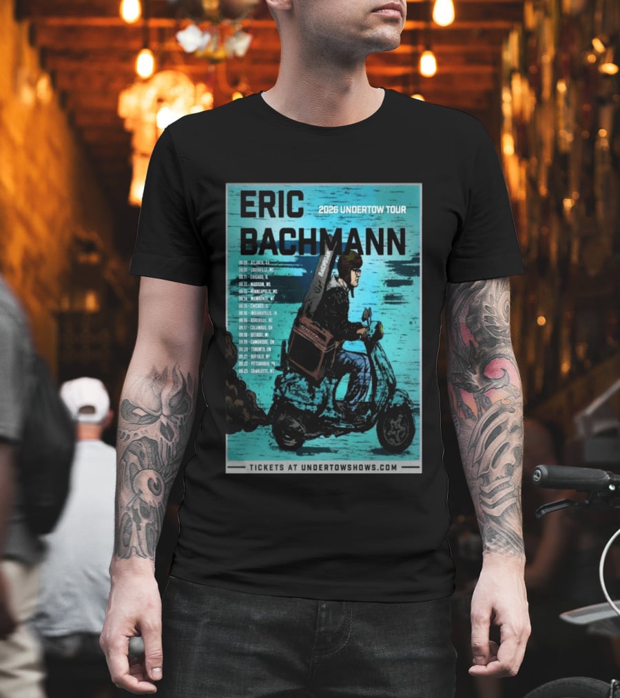 Eric Bachmann 2026 Undertow Tour With Dates And Cities T-Shirt