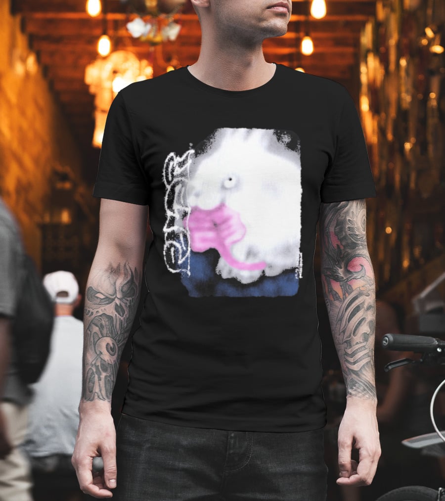 Flatspot Polar Rabbit With Pink Ribbon T-Shirt