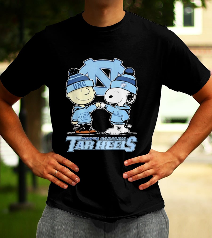 UNC Tar Heels Peanuts Characters Fit Bump North Carolina 2026 T-Shirt
