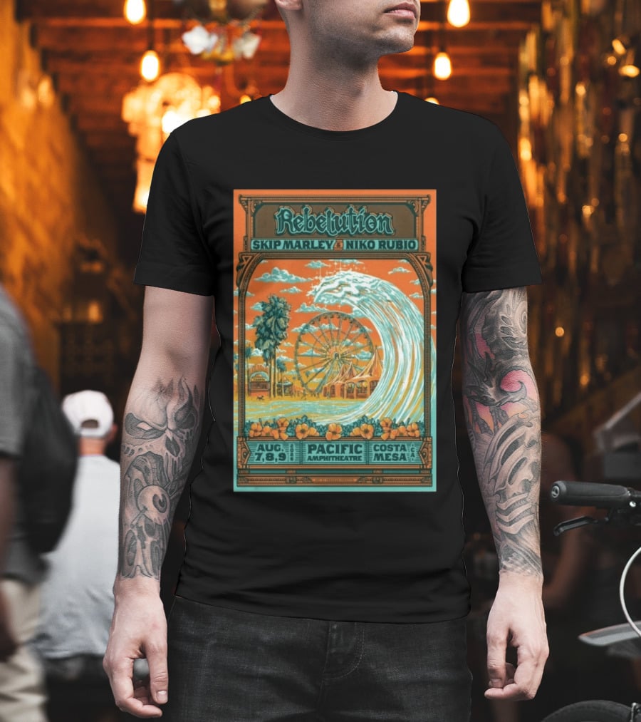Rebelution Skip Marley Niko Rubio August 7 8 9 2026 Pacific Amphitheatre Costa Mesa T-Shirt