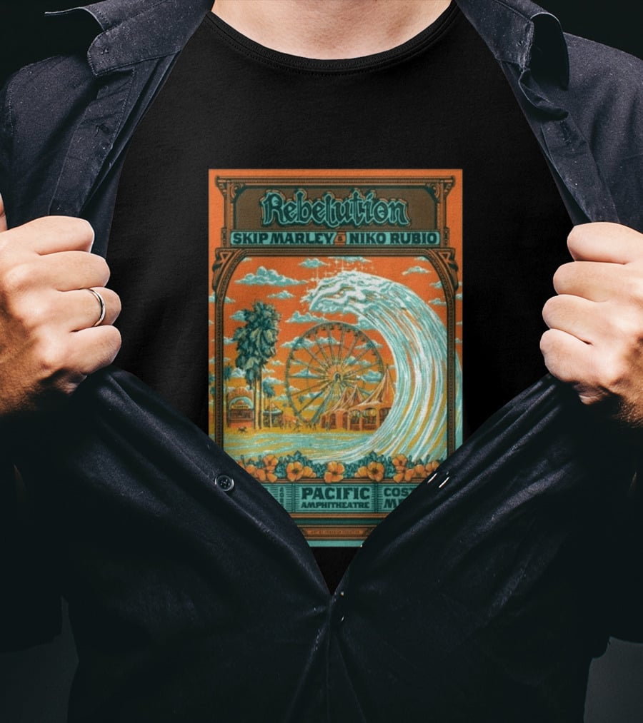 Rebelution Skip Marley Niko Rubio August 7 8 9 2026 Pacific Amphitheatre Costa Mesa T-Shirt