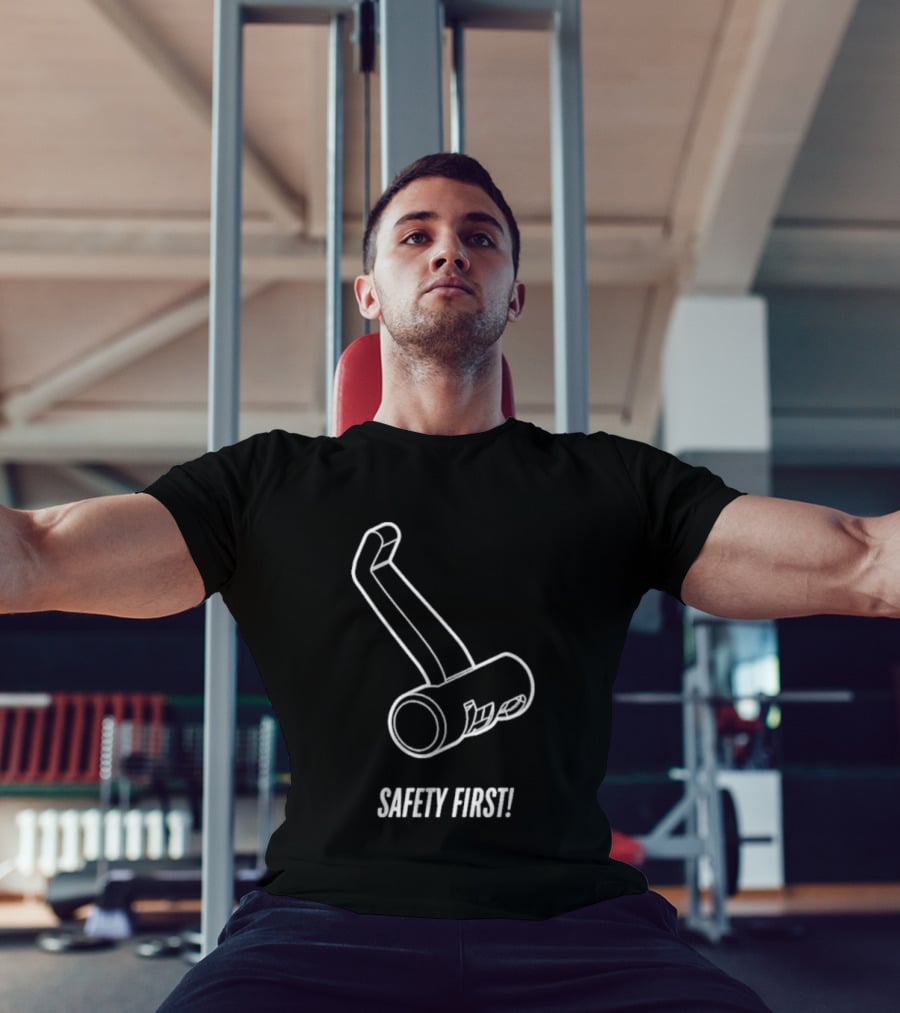 Safety First Bike Lock Sketch T-Shirt