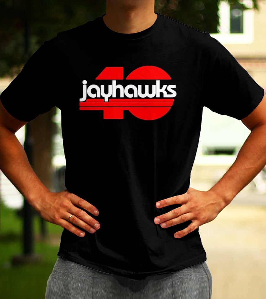 Jayhawks 40th Anniversary Red And White T-Shirt