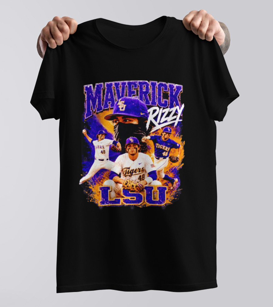 LSU Tigers Maverick Rizy Baseball Player Number 48 T-Shirt