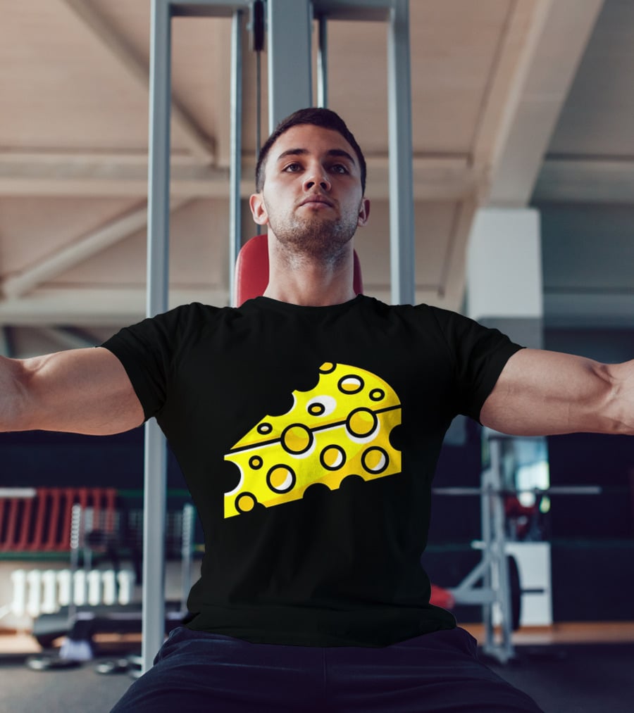 Swiss Cheese Hole Yellow Food Slice Dairy Snack Culinary T-Shirt