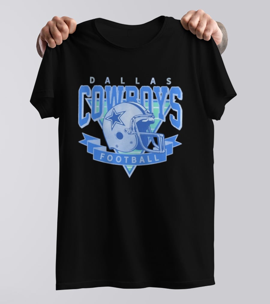 Dallas Cowboys Helmet Football Team Sports Apparel Blue Fan Gear T-Shirt