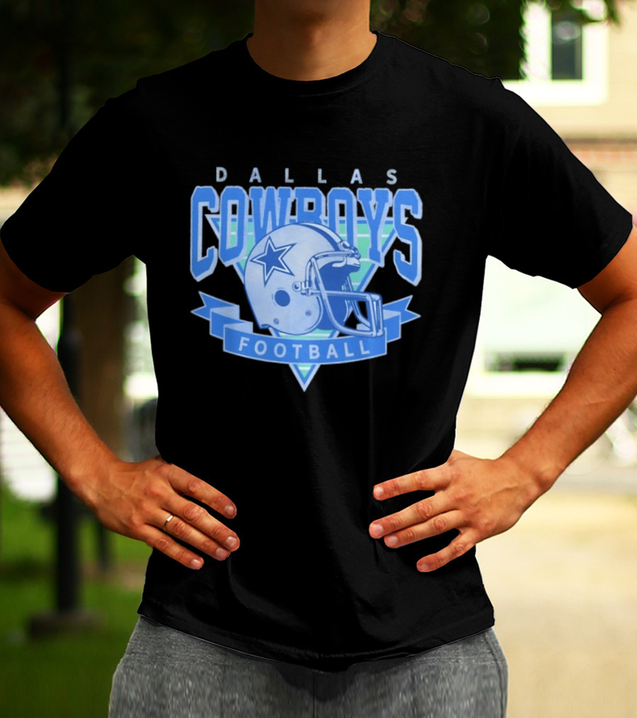Dallas Cowboys Helmet Football Team Sports Apparel Blue Fan Gear T-Shirt
