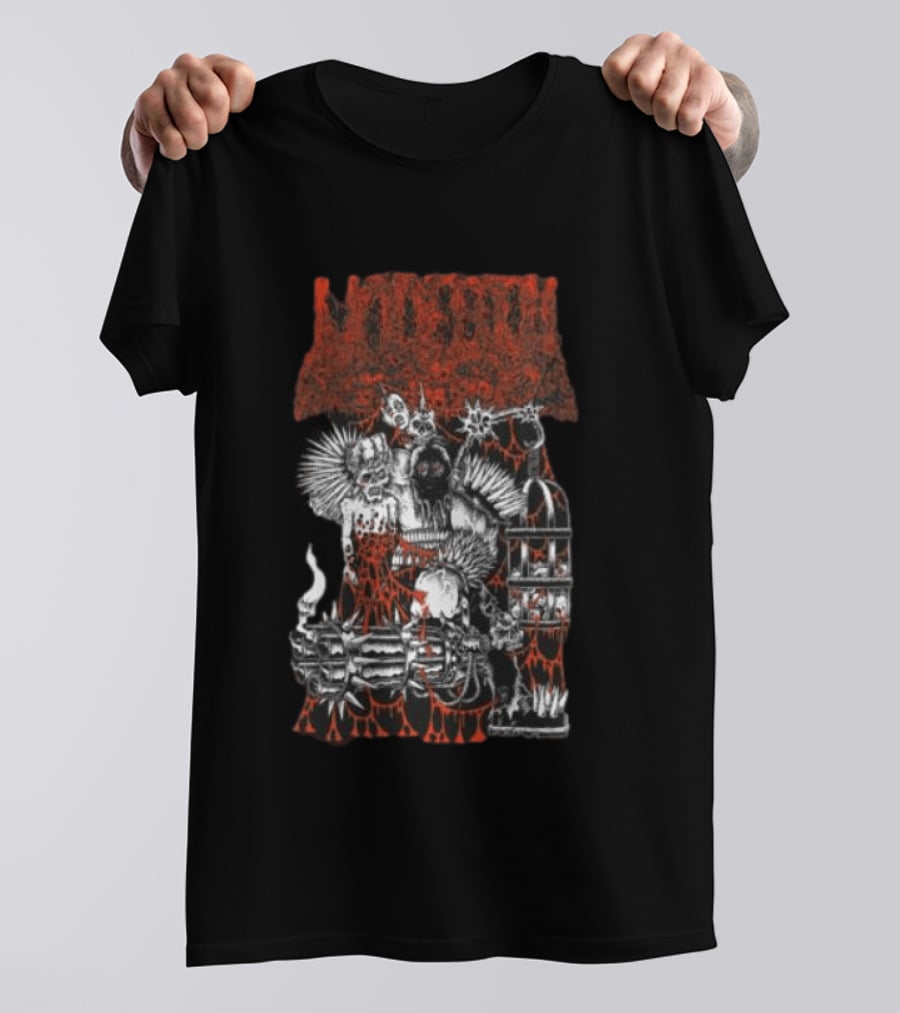 Undeath Metal Shop Grim Zombie Horror Red Black T-Shirt