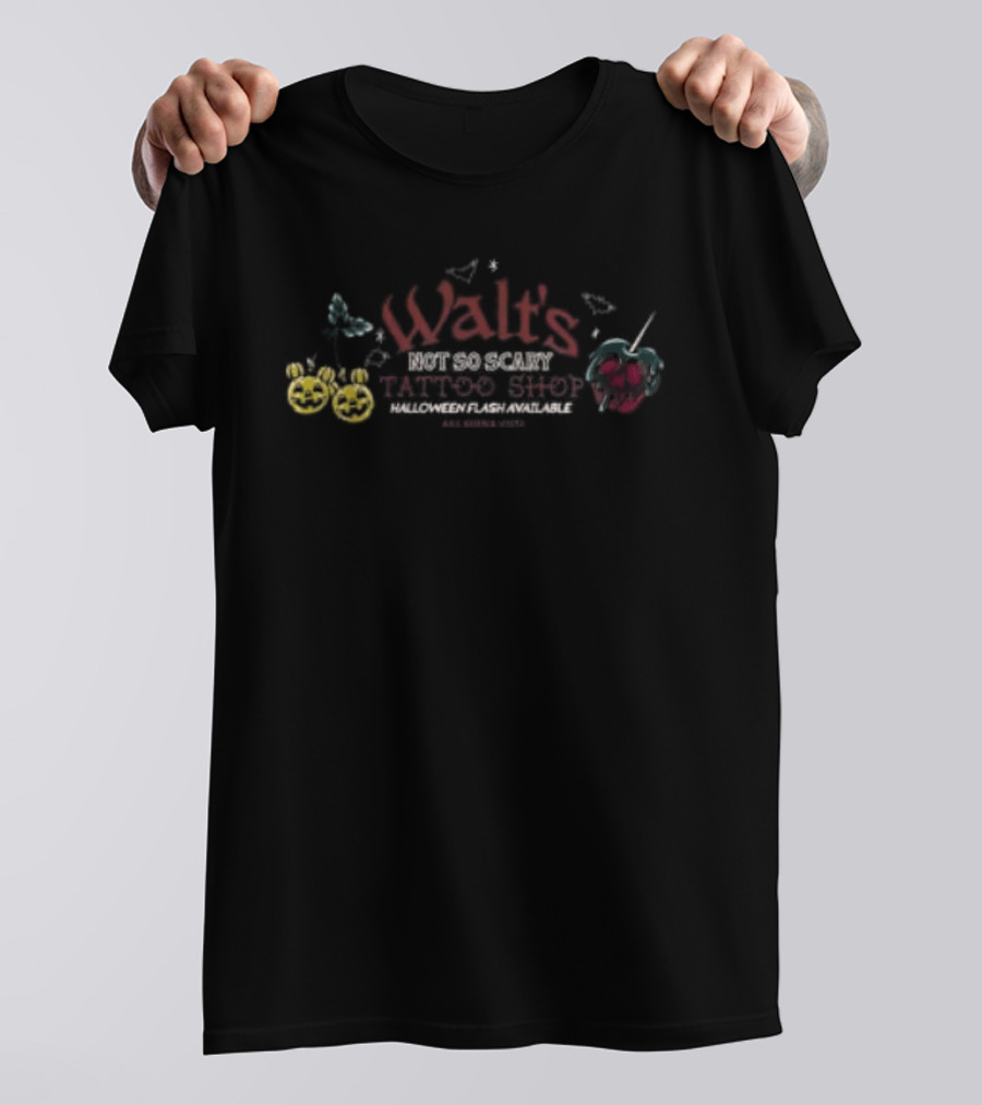 Walt's Halloween Tattoo Shop Variant With Butterflies And Poisoned Apple T-Shirt