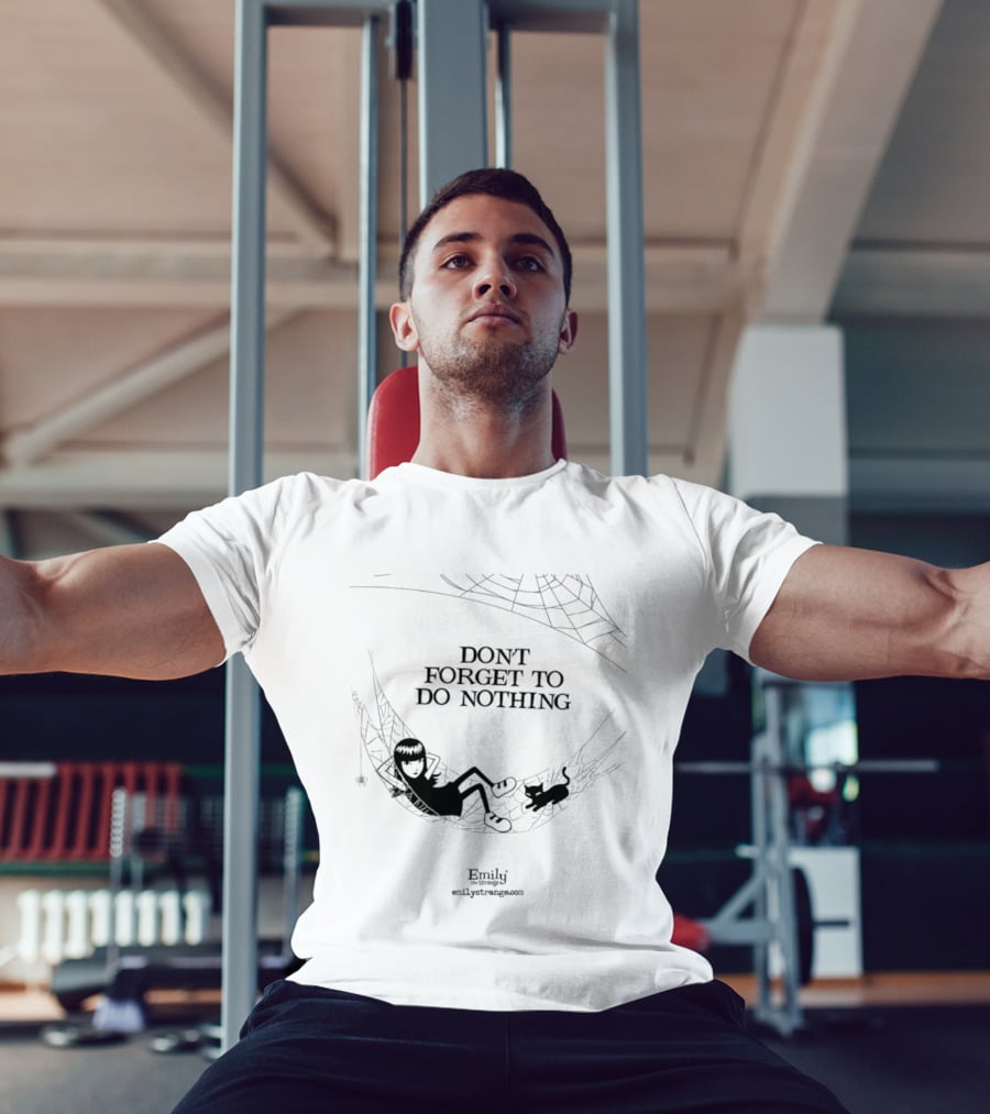 Emily The Strange Don't Forget To Do Nothing Hammock Scene With Spider And Web T-Shirt