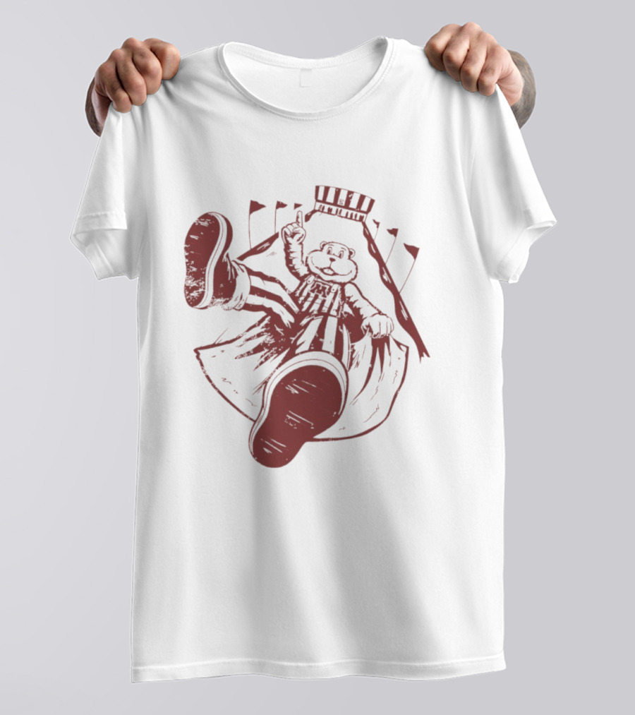 Goldy Gopher Sliding Celebration With Foam Finger T-Shirt