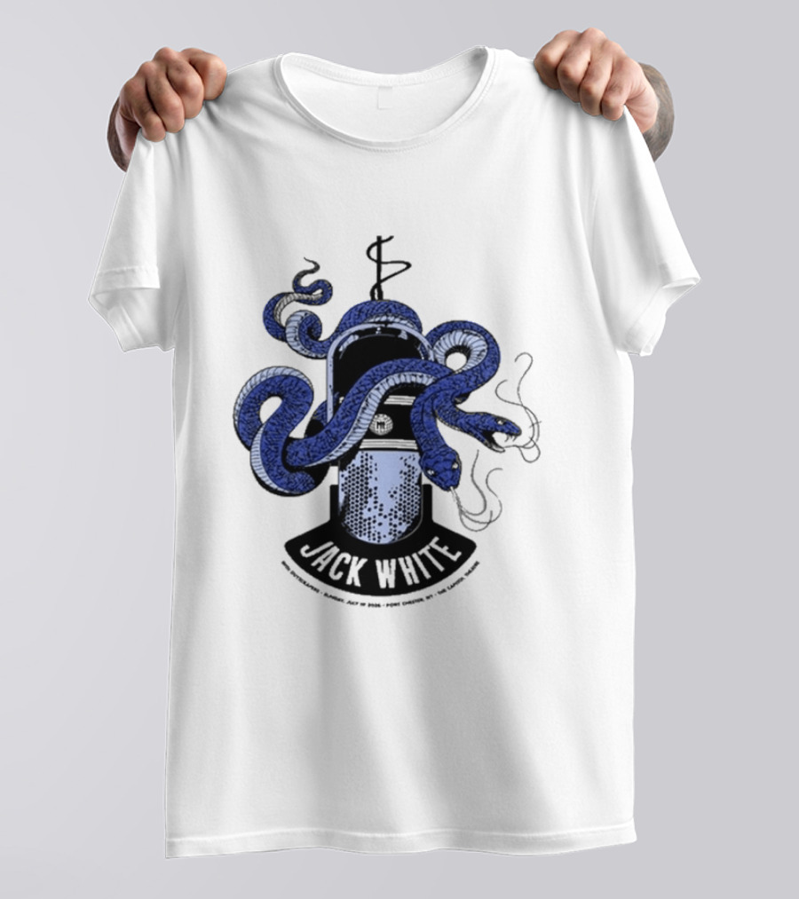 Jack White Chester New York 2026 Event Snake Wrapped Microphone T-Shirt