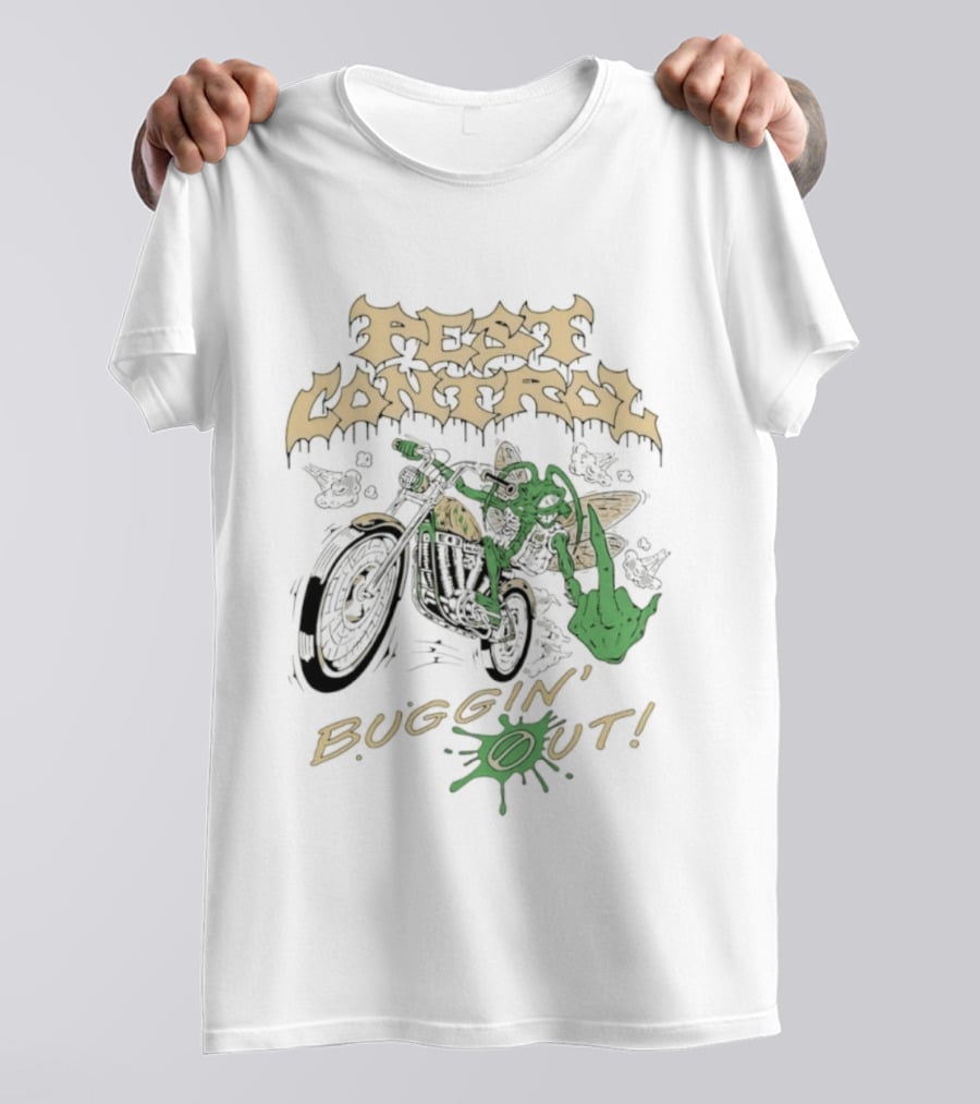 Pest Control Buggin' Out Insect Motorcycle Rider T-Shirt