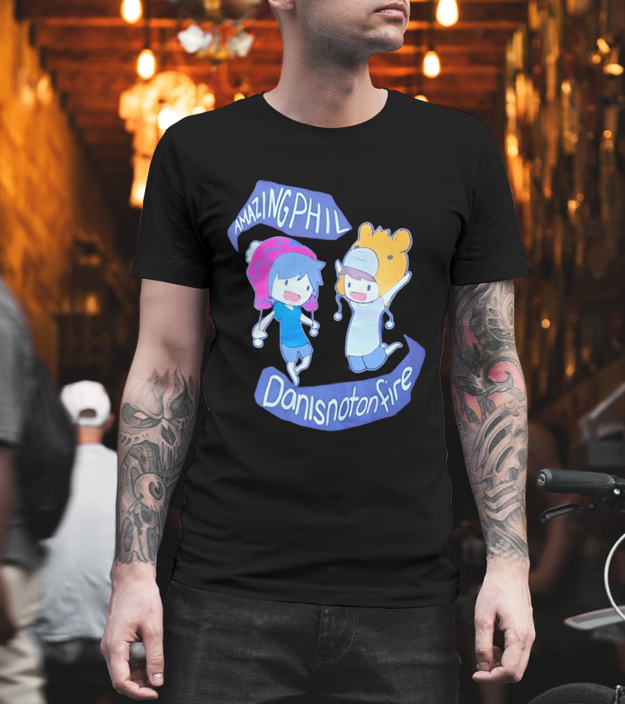 AmazingPhil Danisnotonfire Cartoon Characters In Cute Animal Hats T-Shirt