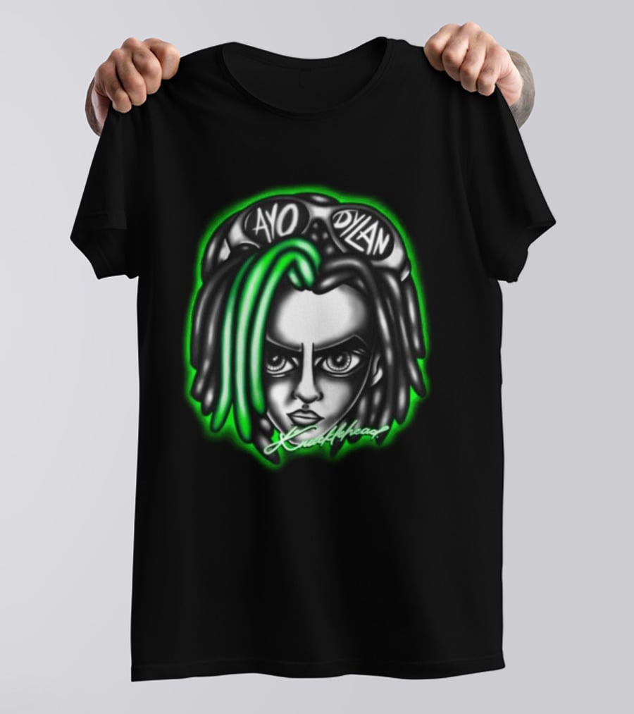 Ayo Dylan Head Ayodylan Knottyhead Green Glow T-Shirt