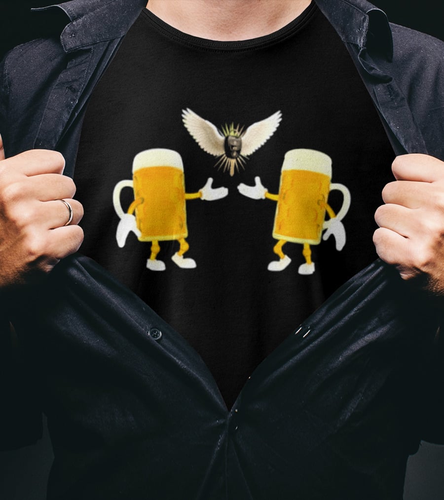 Beers And Car Keys Angel Meme With Winged Creature And Beer S T-Shirt