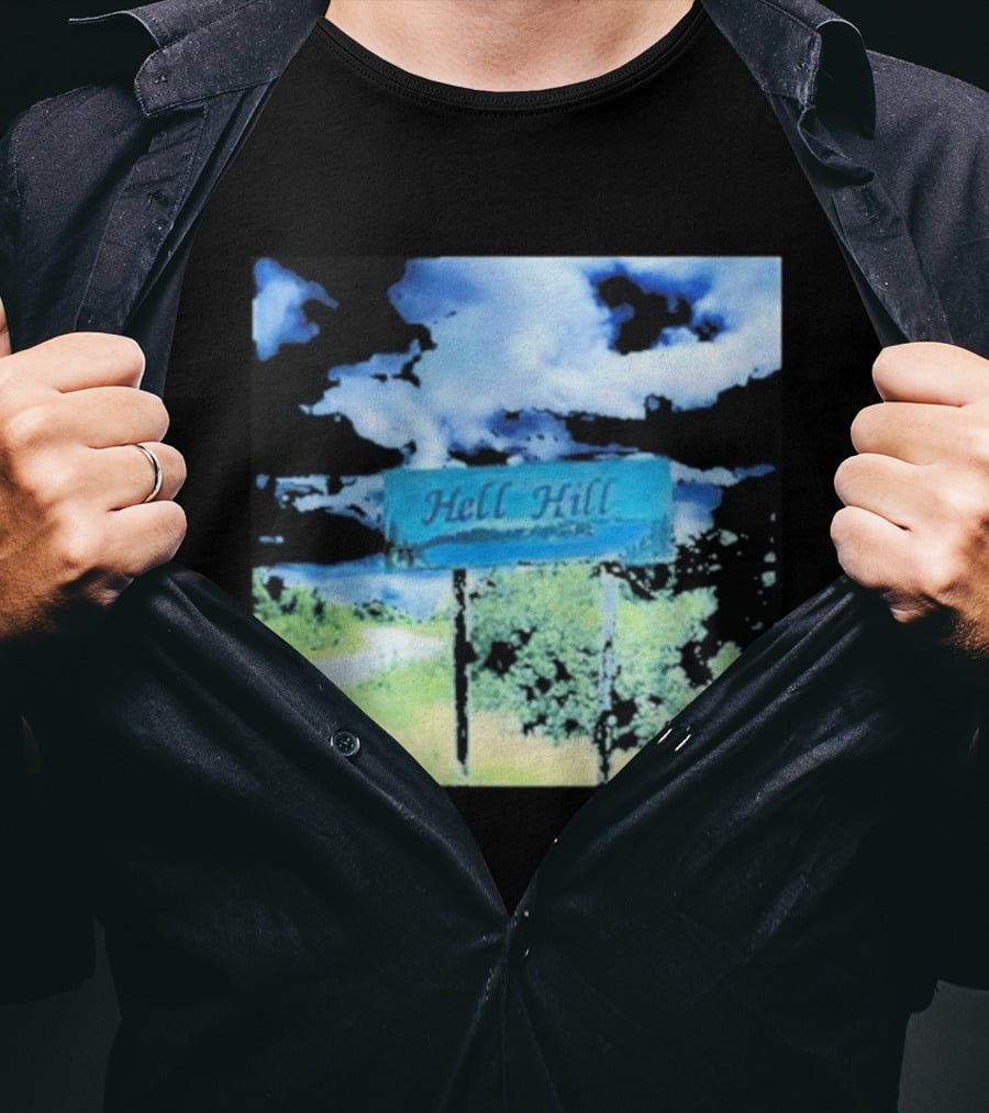 Elita Harkov Hell Hill Scenic Road Sign T-Shirt