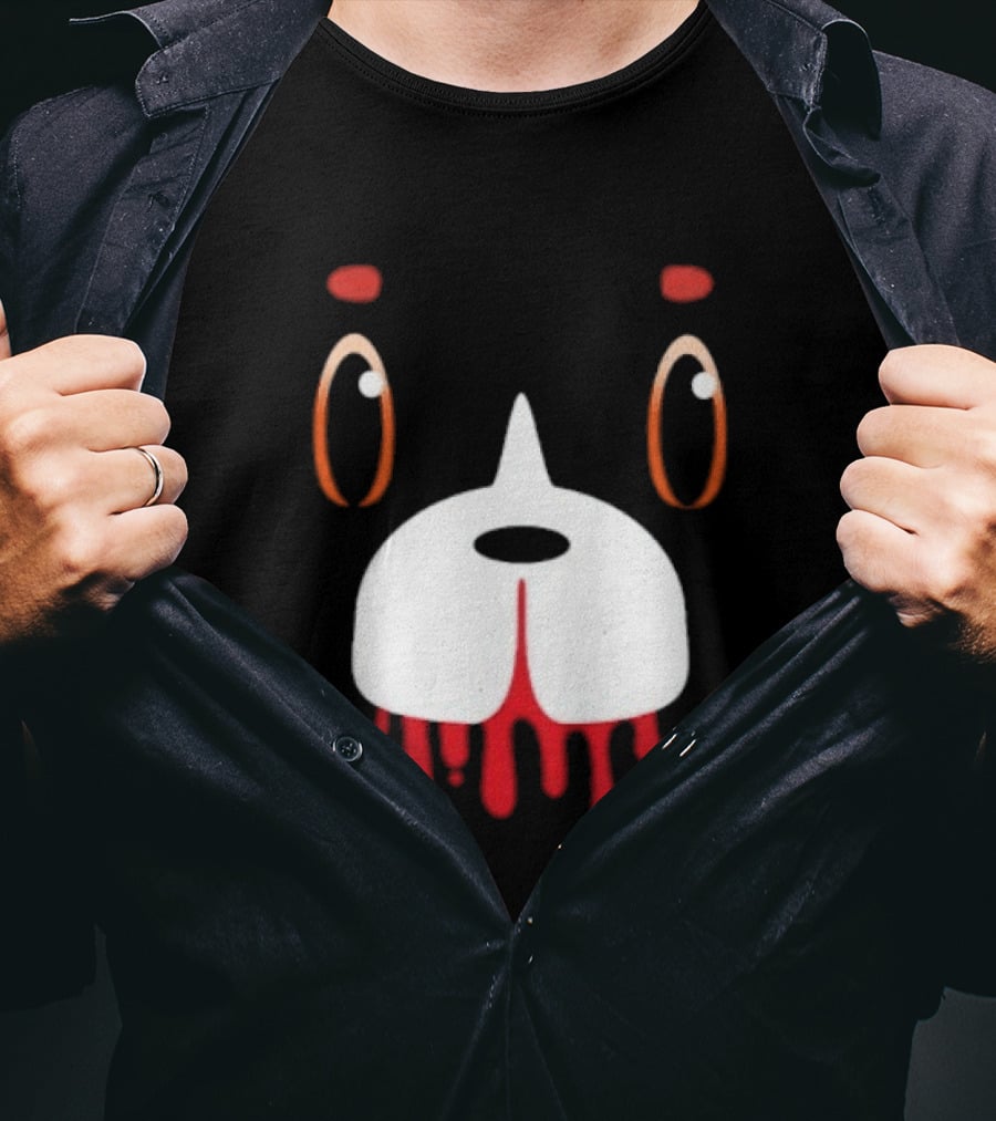 Final Space Mooncake Face Cartoon Character Dripping Red T-Shirt