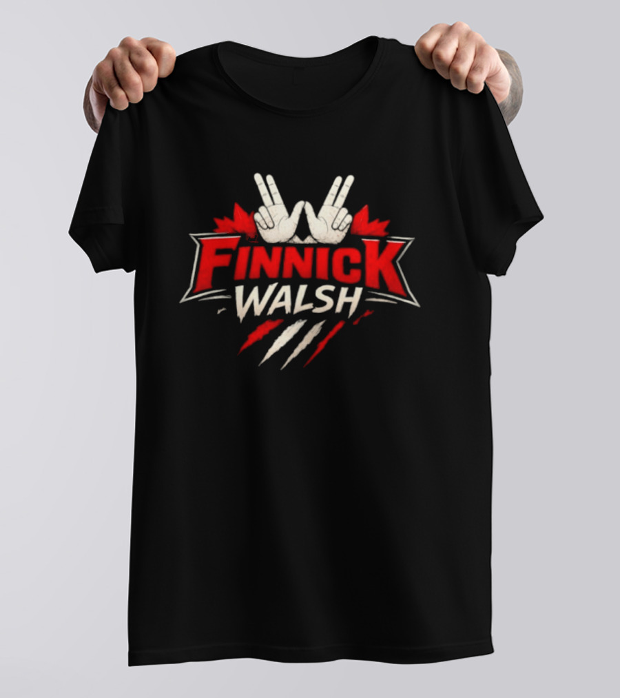 Finnick Walsh Victory Sign Claw Mark Maple Leafs T-Shirt