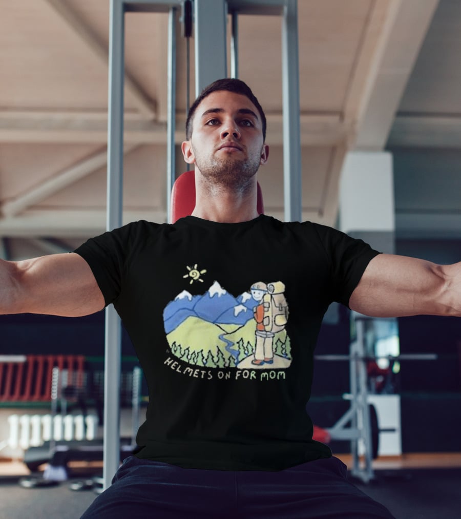 Helmets On For Mom Mountains And Hiking Scene T-Shirt