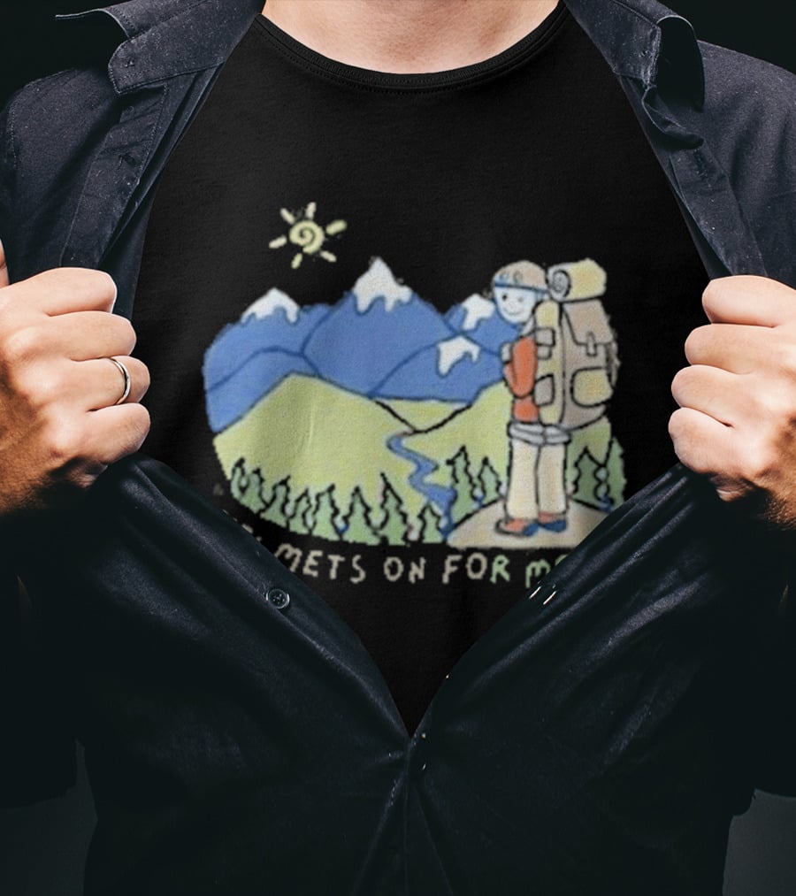 Helmets On For Mom Mountains And Hiking Scene T-Shirt