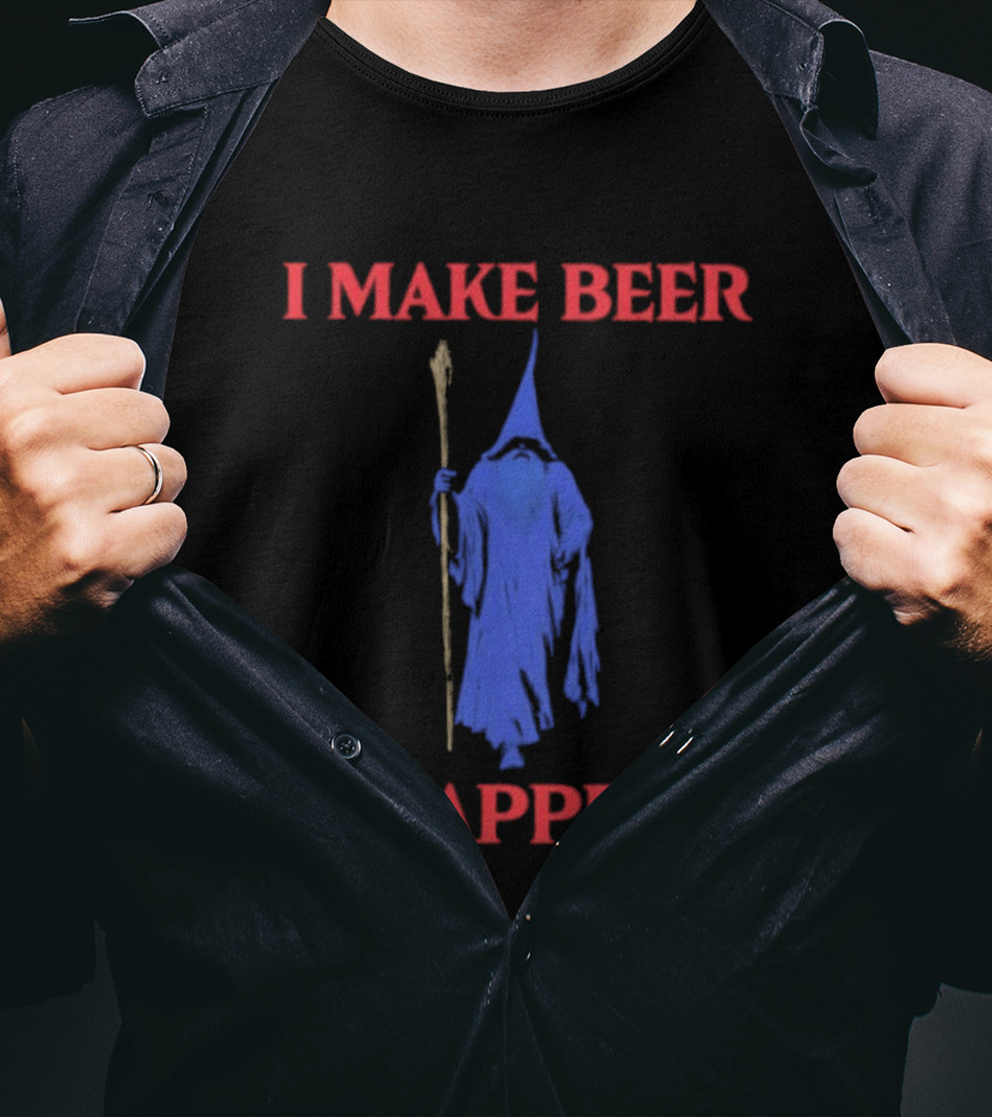 I Make Beer Disappear Wizard Drinking Costume Magic Staff T-Shirt